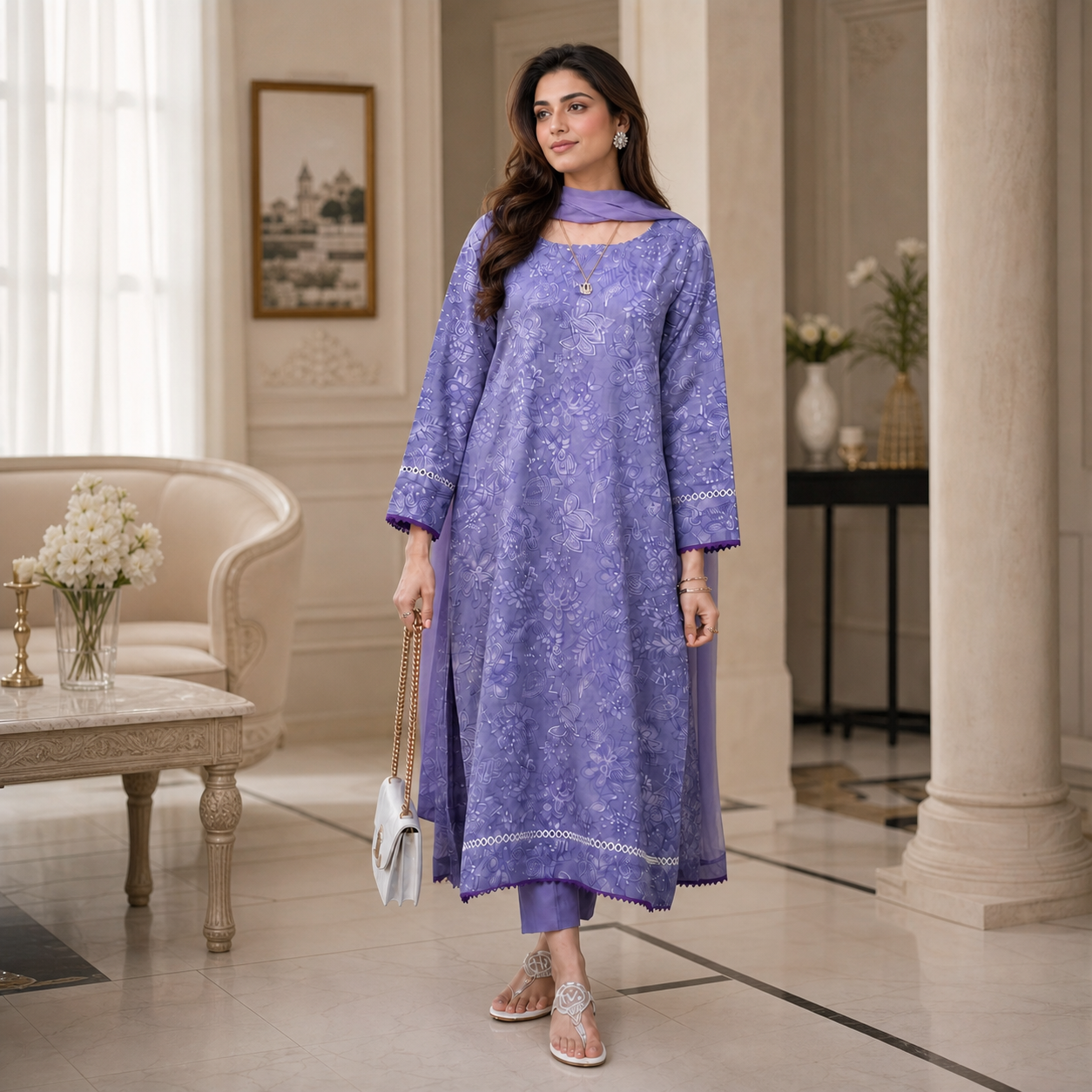 BAREEZ'E Premium Embroidered Lawn 3 Piece Suit 2026 | Luxury Chiffon Dupatta | Summer Collection | BR-103333