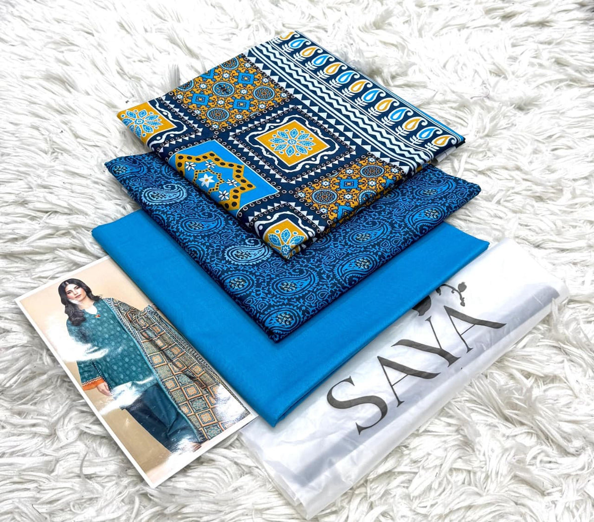 SAYA Fine Fabric 3 Piece Printed Lawn Suit | Summer Collection 2026
