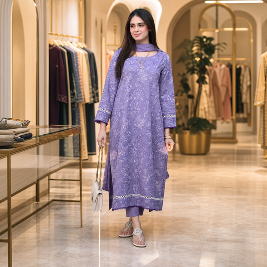 BAREEZ'E Premium Embroidered Lawn 3 Piece Suit 2026 | Luxury Chiffon Dupatta | Summer Collection | BR-103333