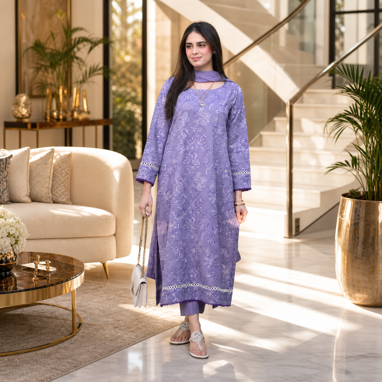 BAREEZ'E Premium Embroidered Lawn 3 Piece Suit 2026 | Luxury Chiffon Dupatta | Summer Collection | BR-103333