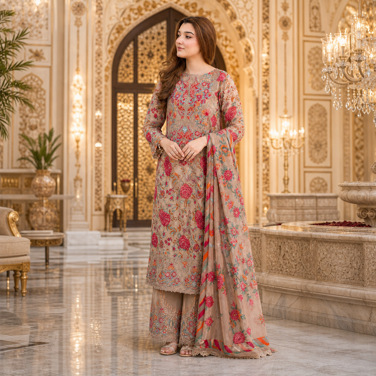 ANEELA'S Premium Digital Printed Lawn 3 Piece Suit 2026 | Embroidered Patches | Ready-to-Wear Voil Lawn Dupatta