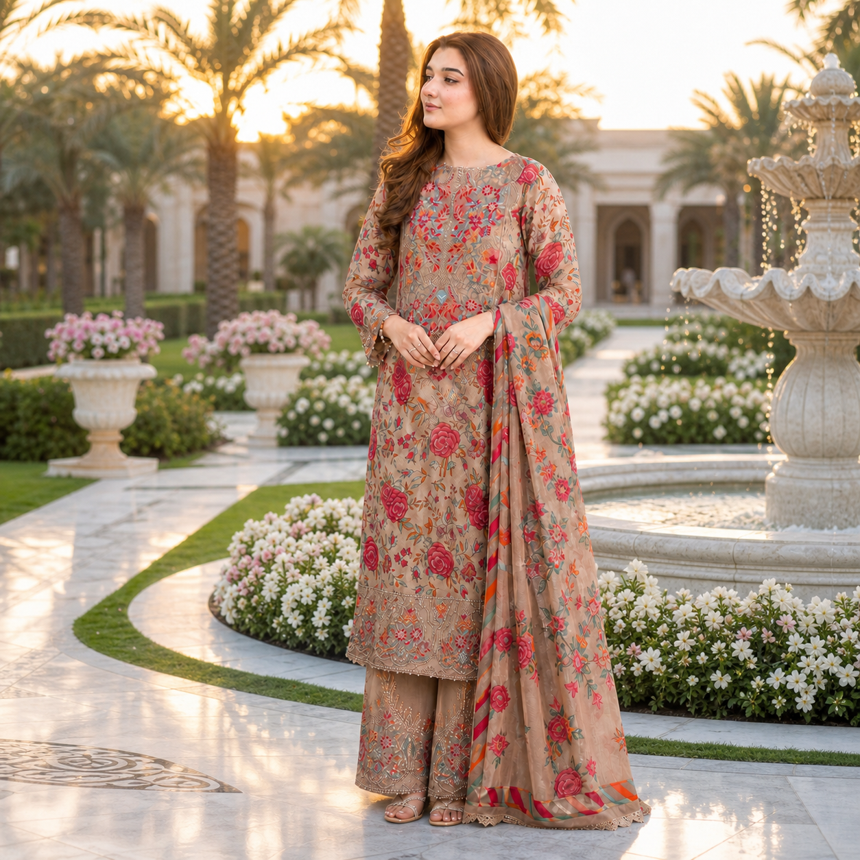 ANEELA'S Premium Digital Printed Lawn 3 Piece Suit 2026 | Embroidered Patches | Ready-to-Wear Voil Lawn Dupatta