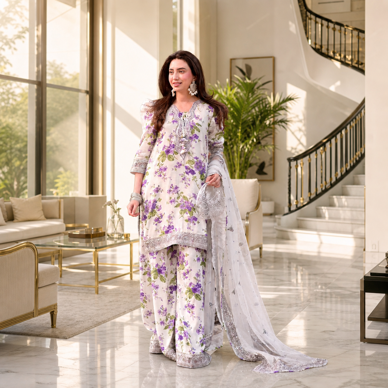 ANEELA'S Premium Digital Printed Lawn 3 Piece Suit 2026 | Embroidered Patches | Ready-to-Wear Voil Lawn Dupatta