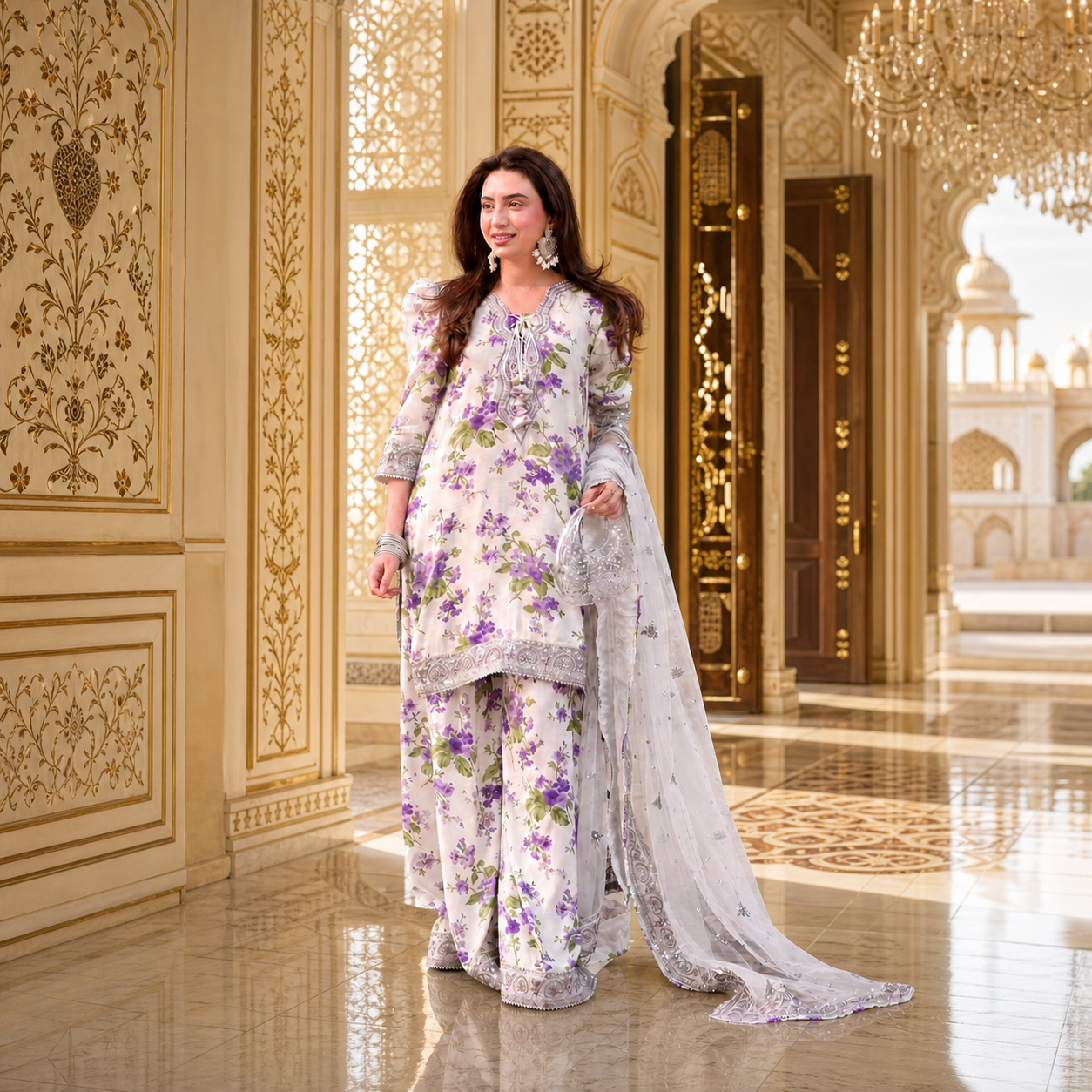 ANEELA'S Premium Digital Printed Lawn 3 Piece Suit 2026 | Embroidered Patches | Ready-to-Wear Voil Lawn Dupatta