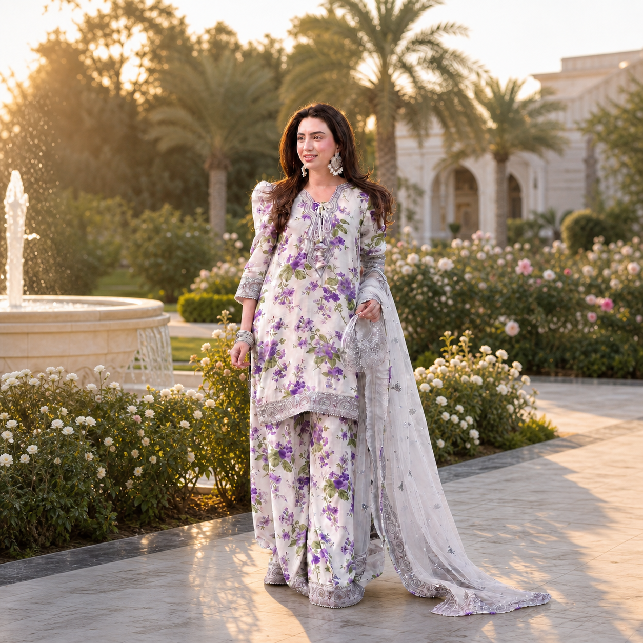 ANEELA'S Premium Digital Printed Lawn 3 Piece Suit 2026 | Embroidered Patches | Ready-to-Wear Voil Lawn Dupatta