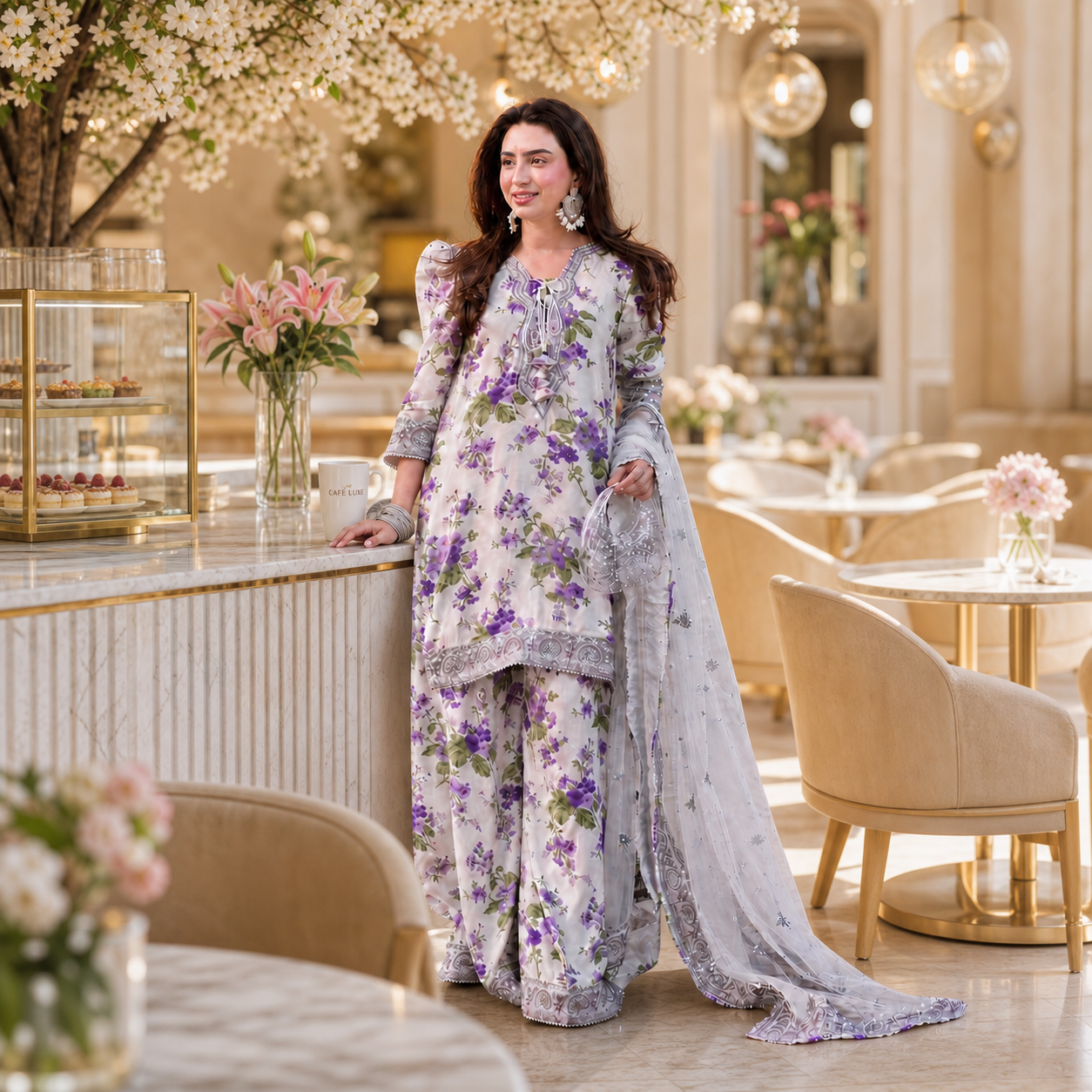 ANEELA'S Premium Digital Printed Lawn 3 Piece Suit 2026 | Embroidered Patches | Ready-to-Wear Voil Lawn Dupatta