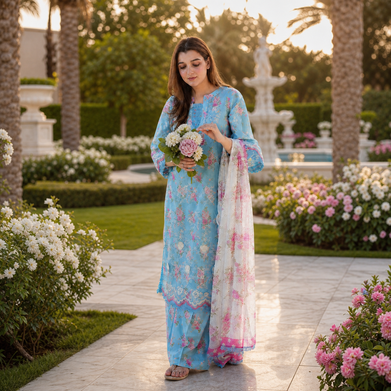ANEELA'S Premium Digital Printed Lawn 3 Piece Suit 2026 | Embroidered Patches | Ready-to-Wear Voil Lawn Dupatta