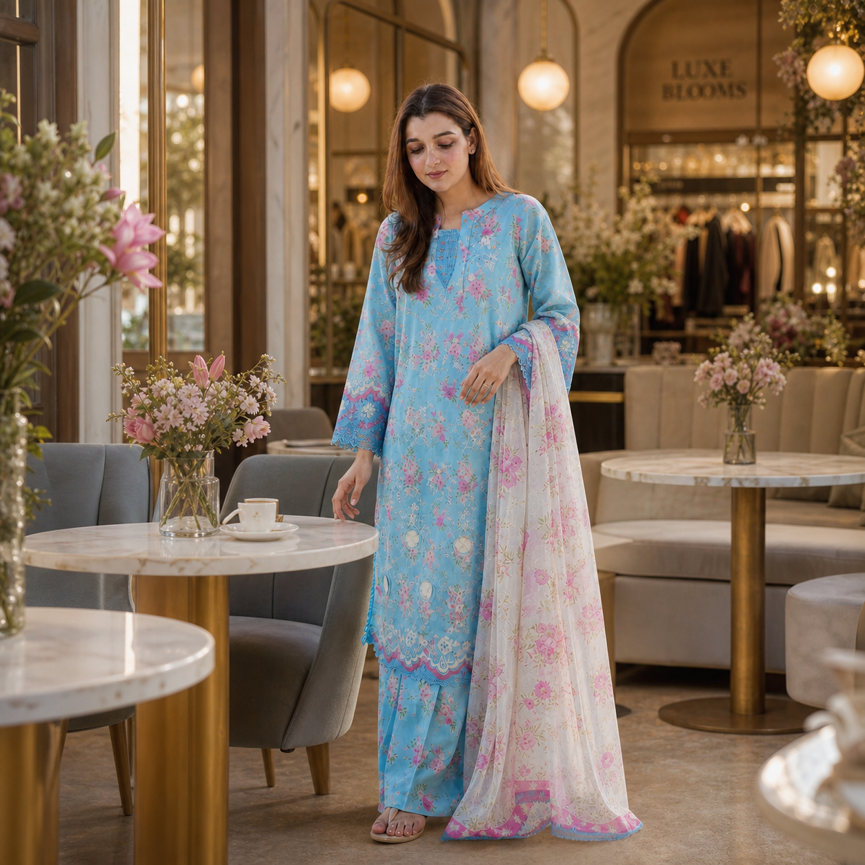 ANEELA'S Premium Digital Printed Lawn 3 Piece Suit 2026 | Embroidered Patches | Ready-to-Wear Voil Lawn Dupatta