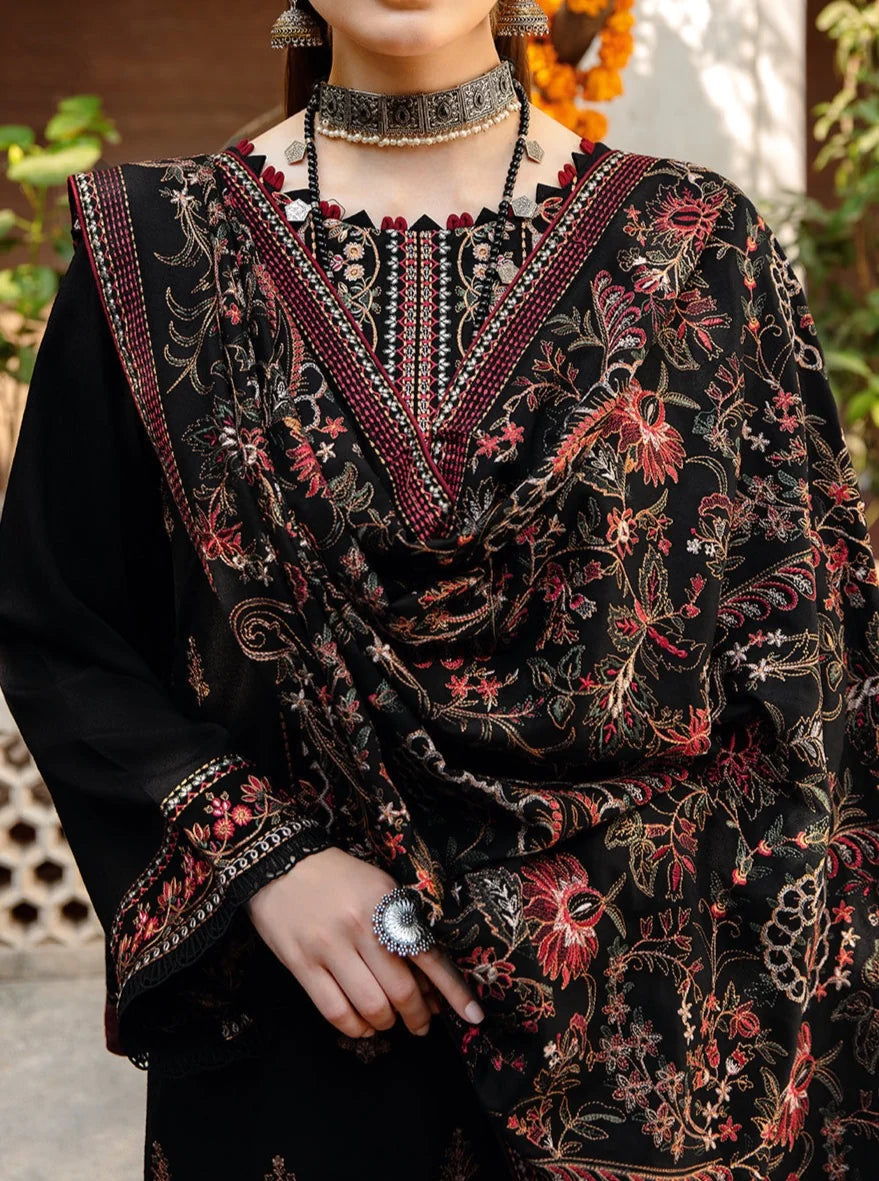 Belliza Fashion W189 Embroidered Marina 3 Piece Suit with Embroidered Shawl