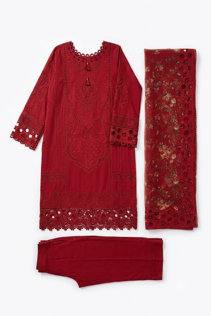 QALAMKAR QL 84333 Embroidered 3 Piece Lawn Suit | Summer Collection 2026