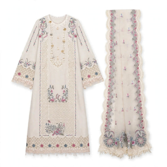 Belliza Fashion FP-09 Selin Luxury Chicken Kari Embroidered Lawn 3 Piece Suit