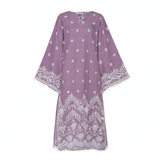 Belliza Fashion LNF 56 Pastel Lilac Chikankari Embroidered Lawn 3 Piece Suit