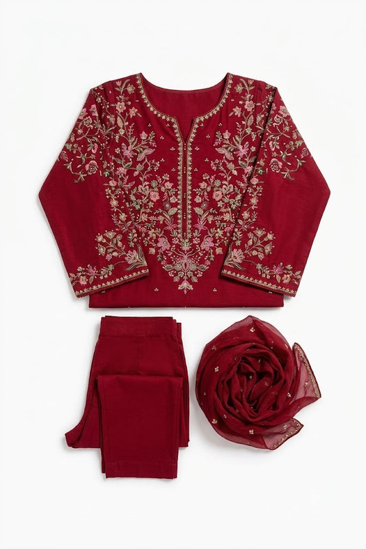 QALAMKAR QL 84333 Embroidered 3 Piece Lawn Suit | Summer Collection 2026