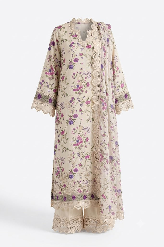 ANEELA'S Summer Lawn 3 Piece Embroidered & Digital Printed Suit 2026