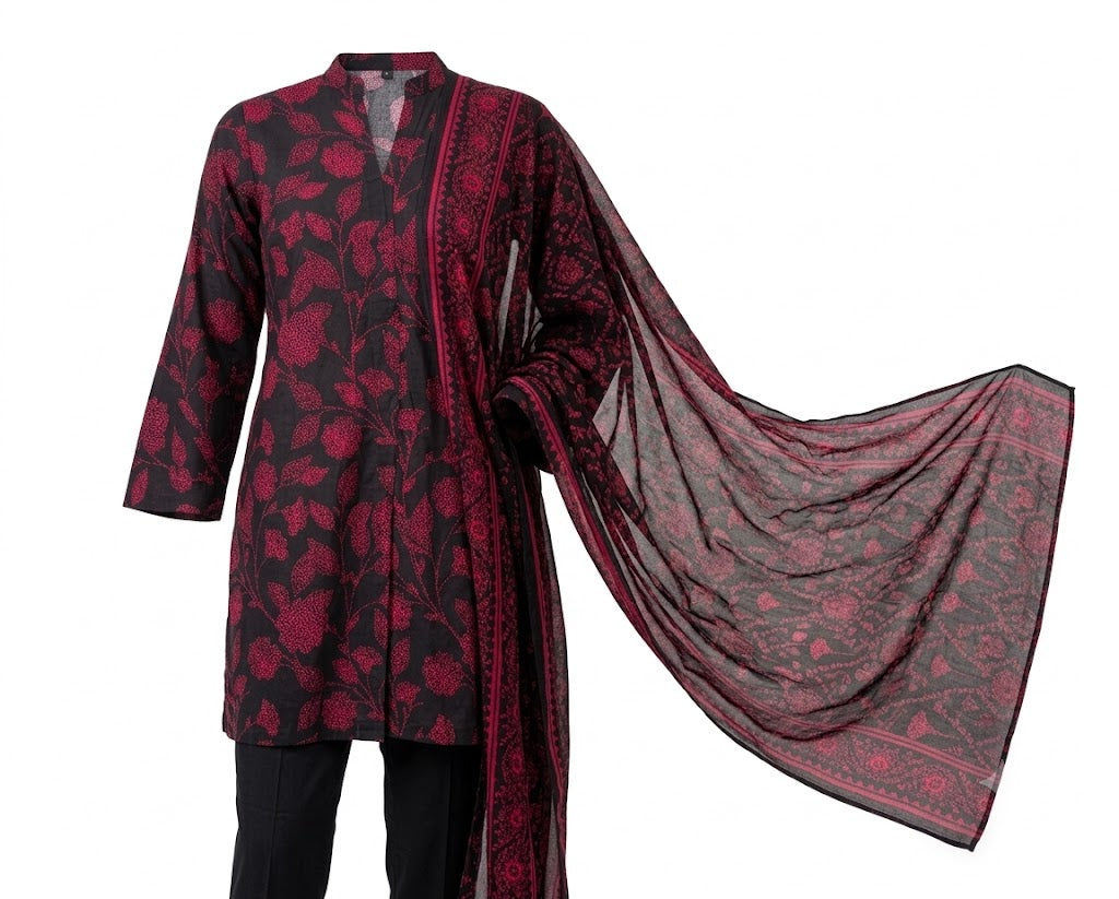 SAYA Fine Fabric 3 Piece Printed Lawn Suit | Summer Collection 2026
