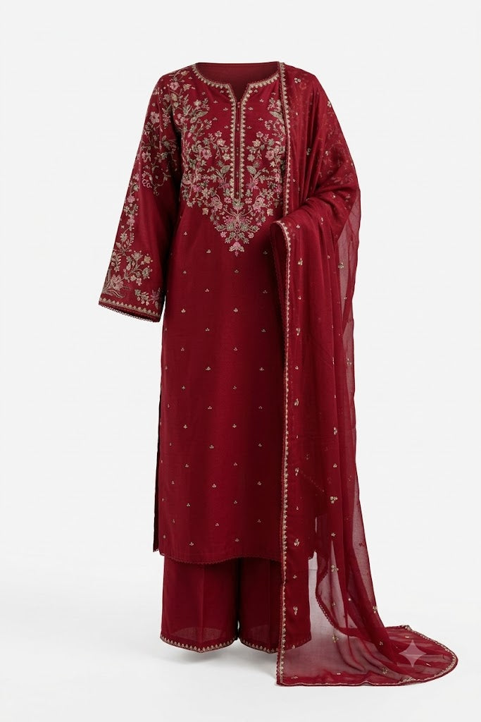 QALAMKAR QL 84333 Embroidered 3 Piece Lawn Suit | Summer Collection 2026