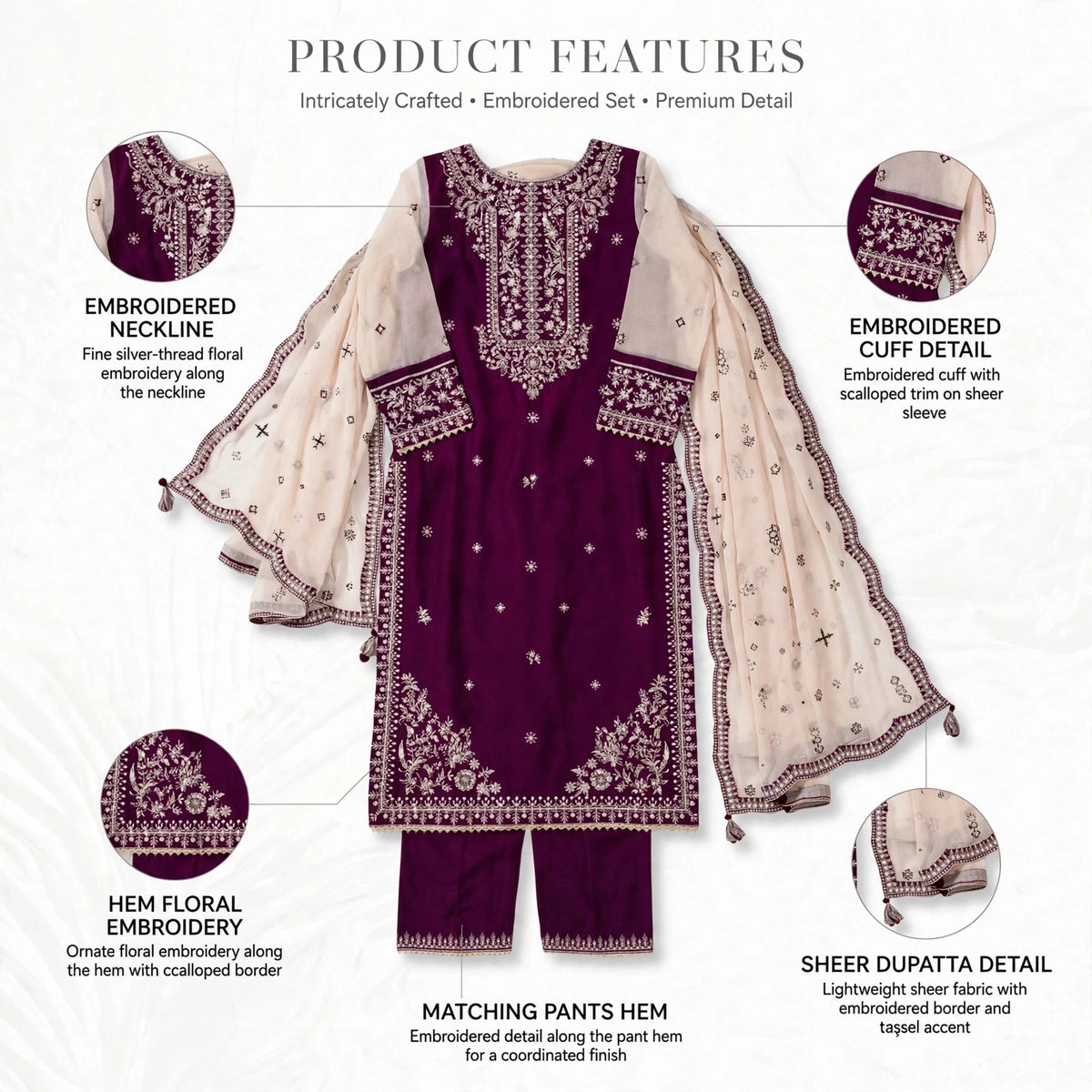 Belliza Fashion Solace Embroidered Winter Cotton 3 Piece Suit
