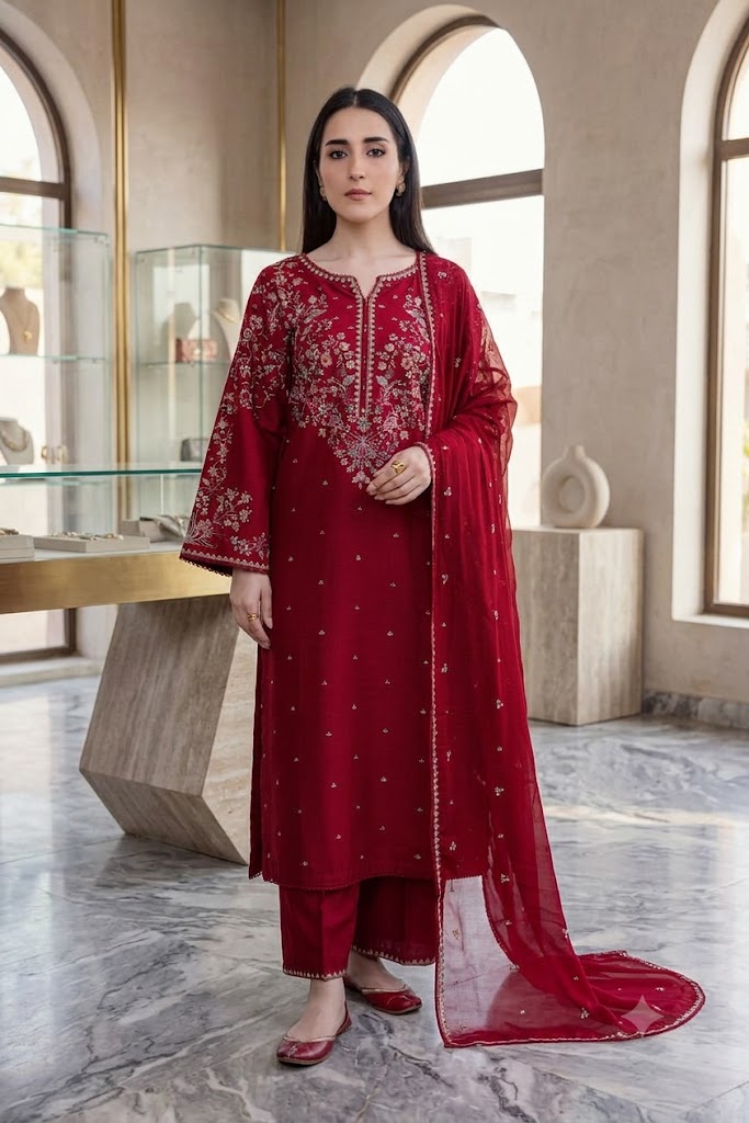 QALAMKAR QL 84333 Embroidered 3 Piece Lawn Suit | Summer Collection 2026