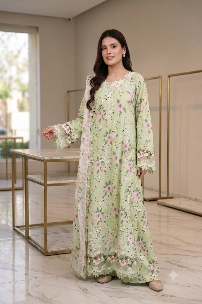 ANEELA'S Summer Lawn 3 Piece Embroidered & Digital Printed Suit 2026