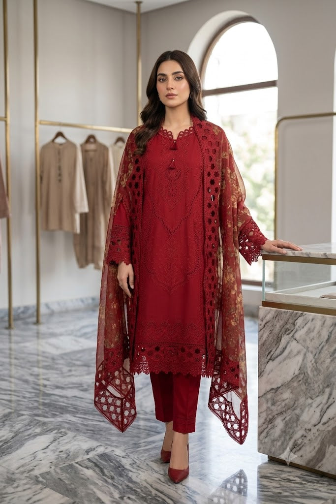 QALAMKAR QL 84333 Embroidered 3 Piece Lawn Suit | Summer Collection 2026