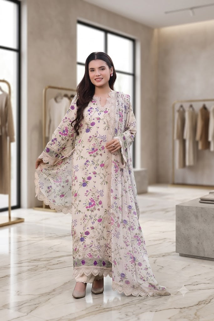 ANEELA'S Summer Lawn 3 Piece Embroidered & Digital Printed Suit 2026