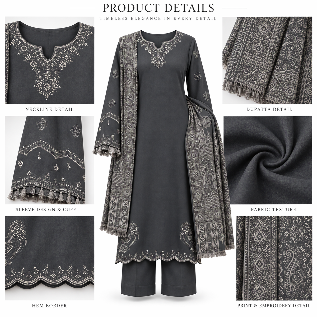 Belliza Fashion Embroidered Lawn 3 Piece Suit with Digital Printed Dupatta
