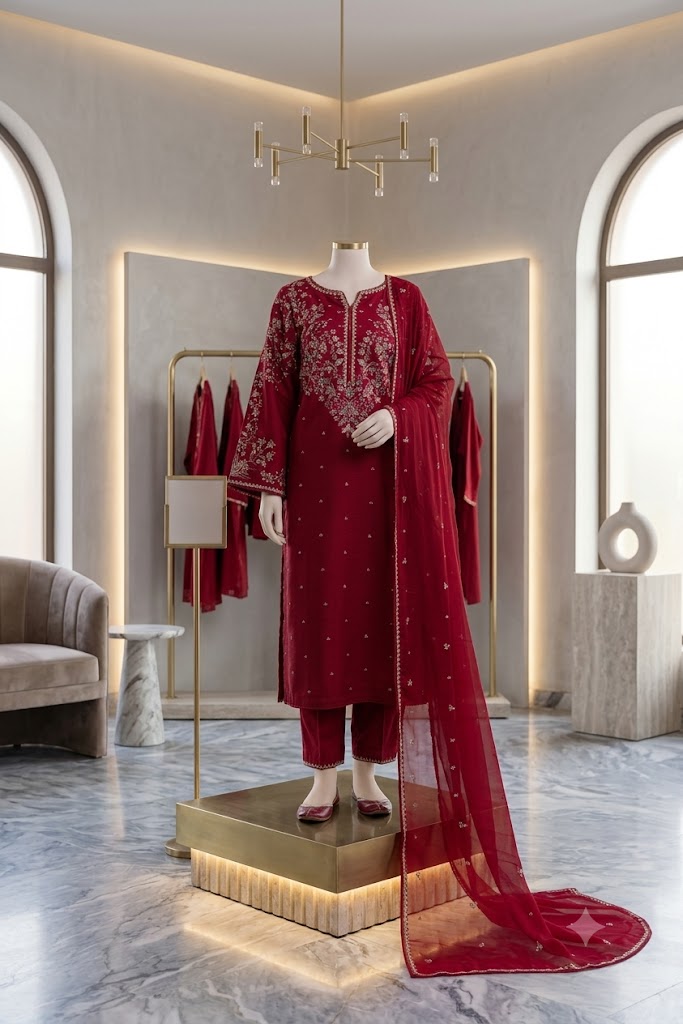 QALAMKAR QL 84333 Embroidered 3 Piece Lawn Suit | Summer Collection 2026