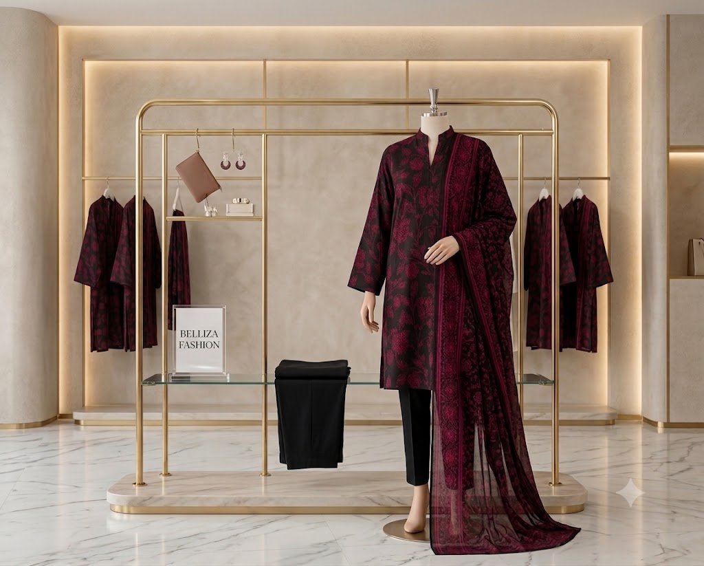 SAYA Fine Fabric 3 Piece Printed Lawn Suit | Summer Collection 2026