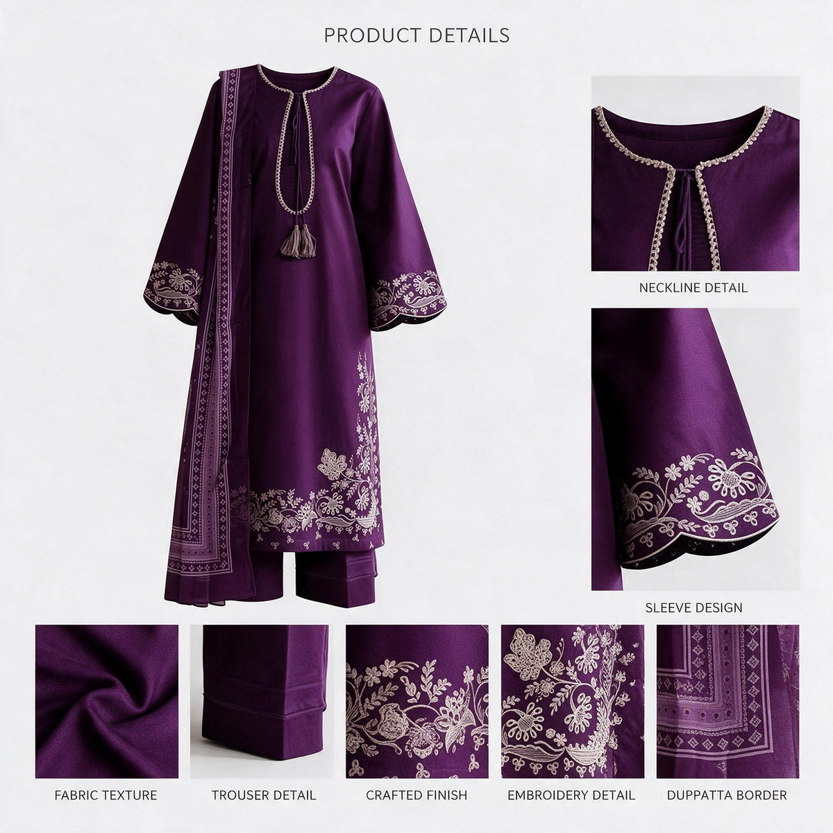 Belliza Fashion FP-09 Selin Luxury Chicken Kari Embroidered Lawn 3 Piece Suit