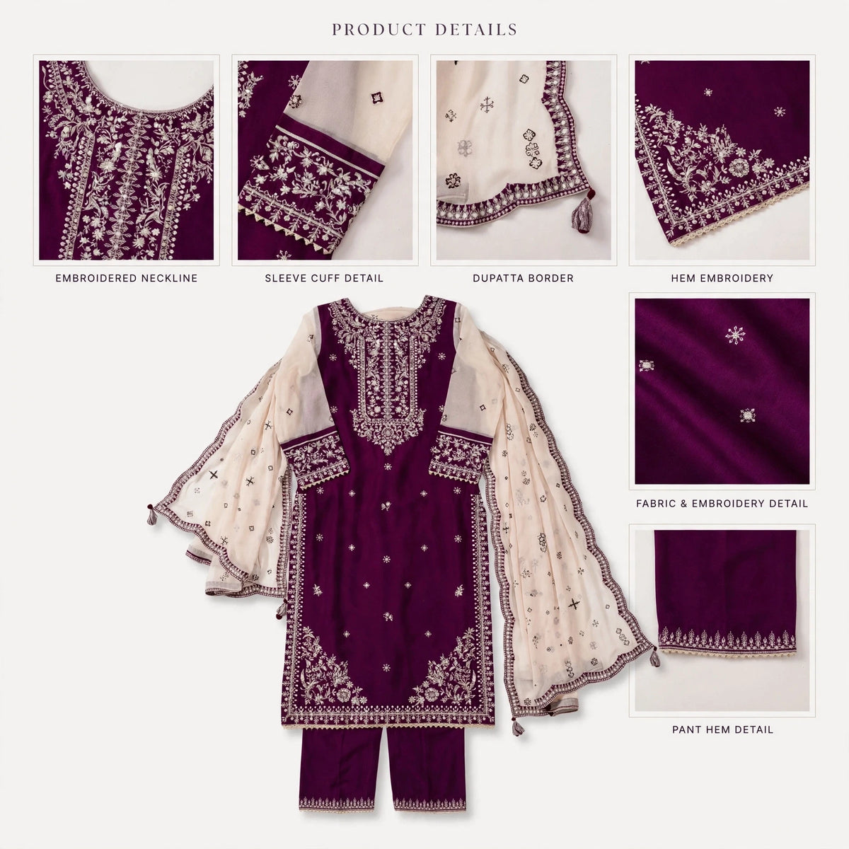Belliza Fashion Solace Embroidered Winter Cotton 3 Piece Suit