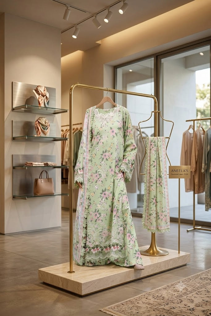 ANEELA'S Summer Lawn 3 Piece Embroidered & Digital Printed Suit 2026