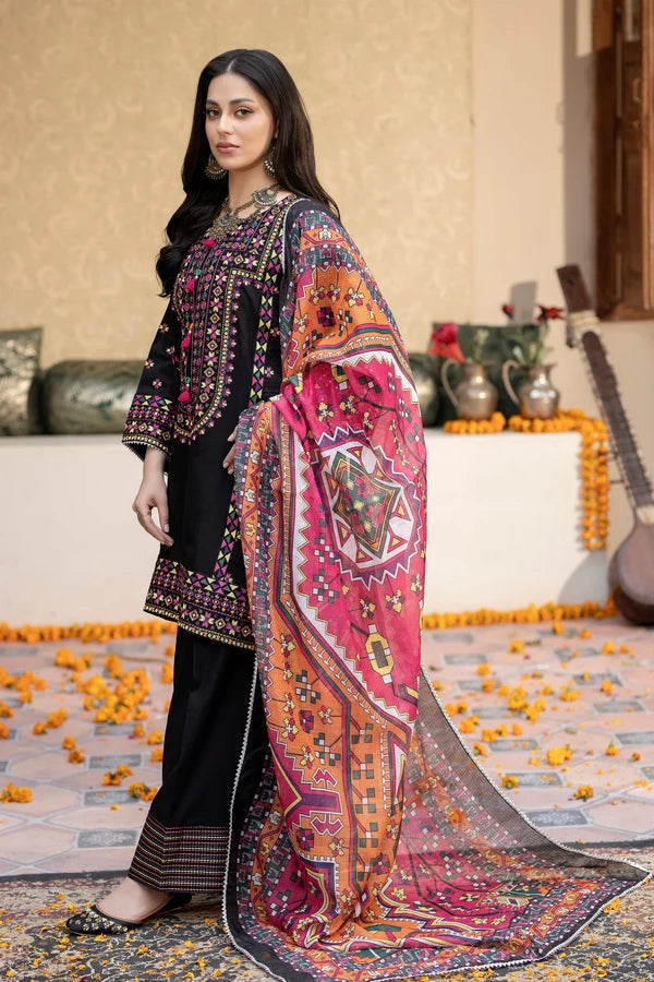 Belliza Fashion Karma 1433 Black Chikankari Cotton 3 Piece Suit
