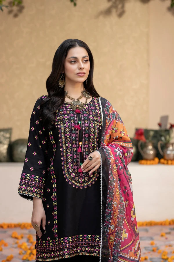 Belliza Fashion Karma 1433 Black Chikankari Cotton 3 Piece Suit