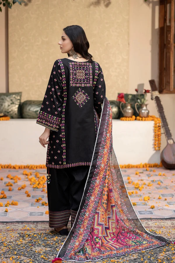 Belliza Fashion Karma 1433 Black Chikankari Cotton 3 Piece Suit