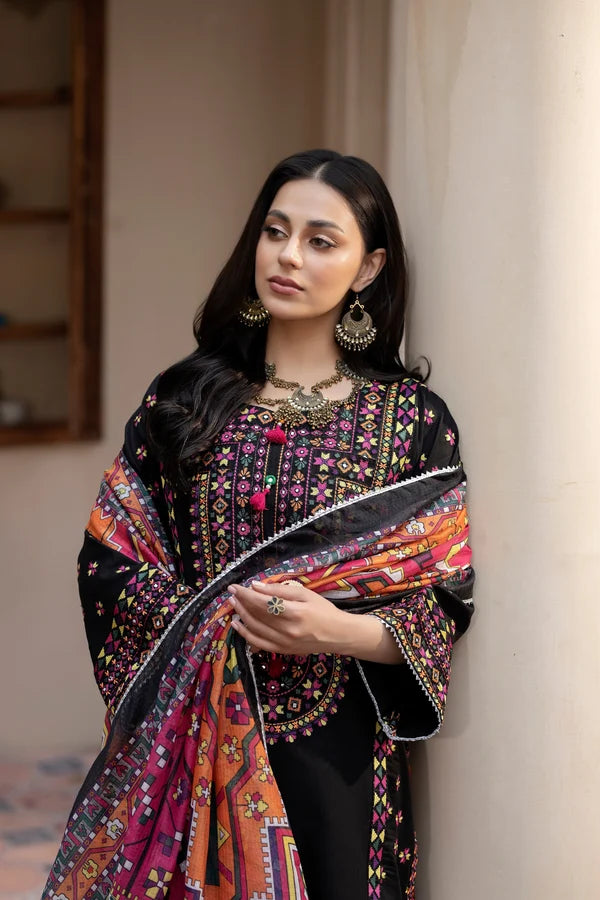 Belliza Fashion Karma 1433 Black Chikankari Cotton 3 Piece Suit