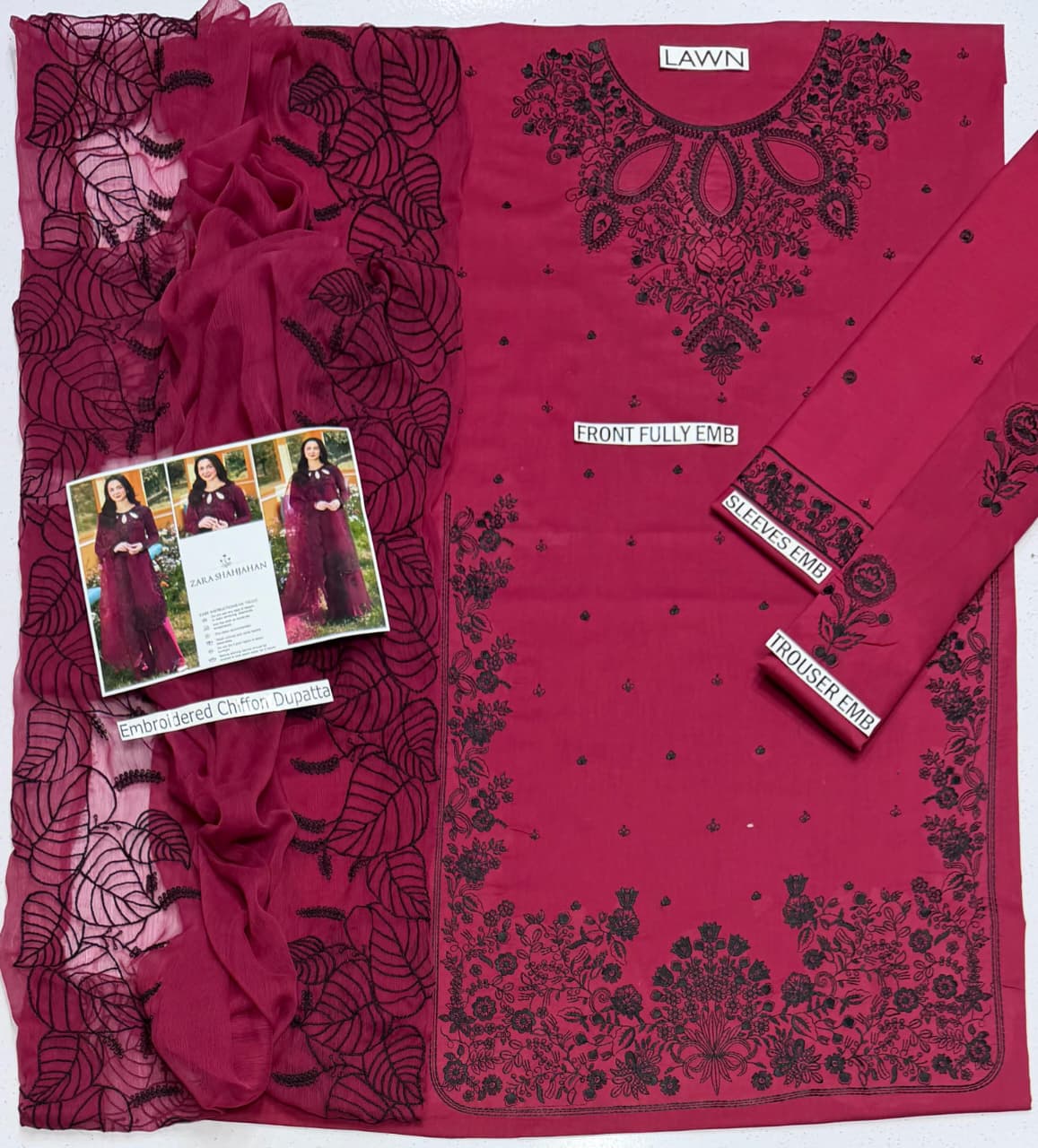COCO BY ZARA SHAHJAHAN Embroidered 3 Piece Summer Lawn Suit 2026 – ZS 195333